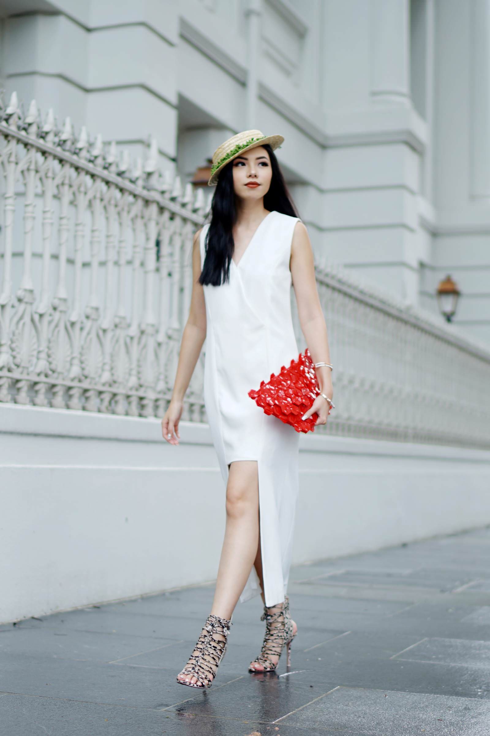 semi formal all white attire