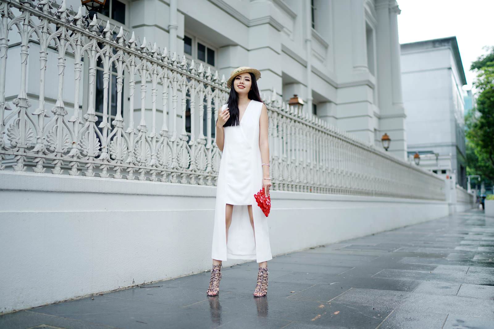 semi formal all white attire